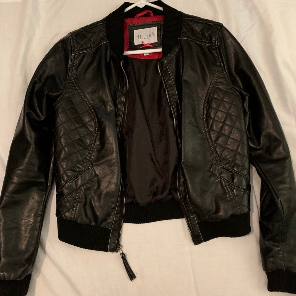 Delia’s leather jacket